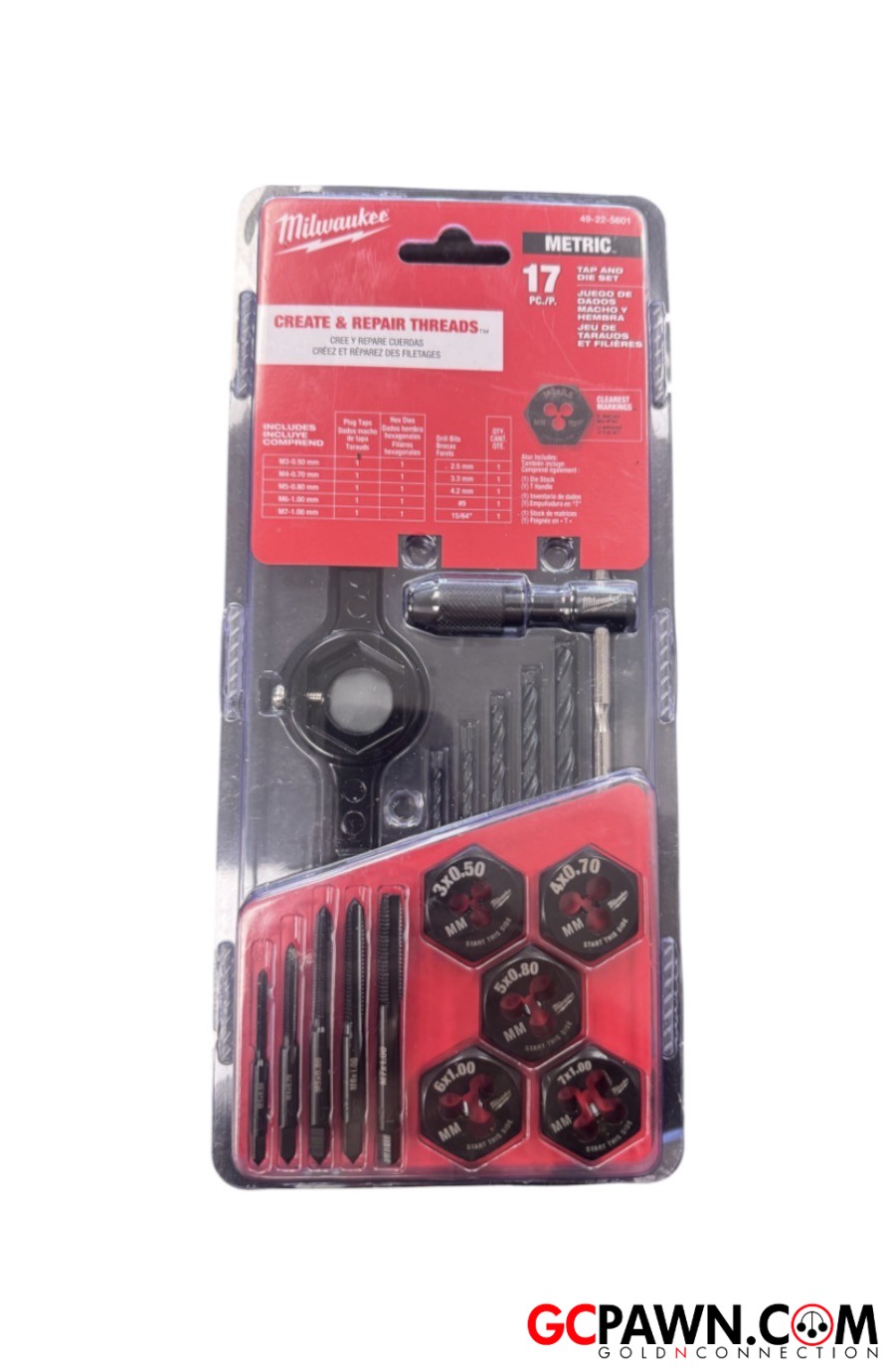 View product details for Milwaukee - Loose hand tools - 49-22-5601 - Metric Tap And Die Set