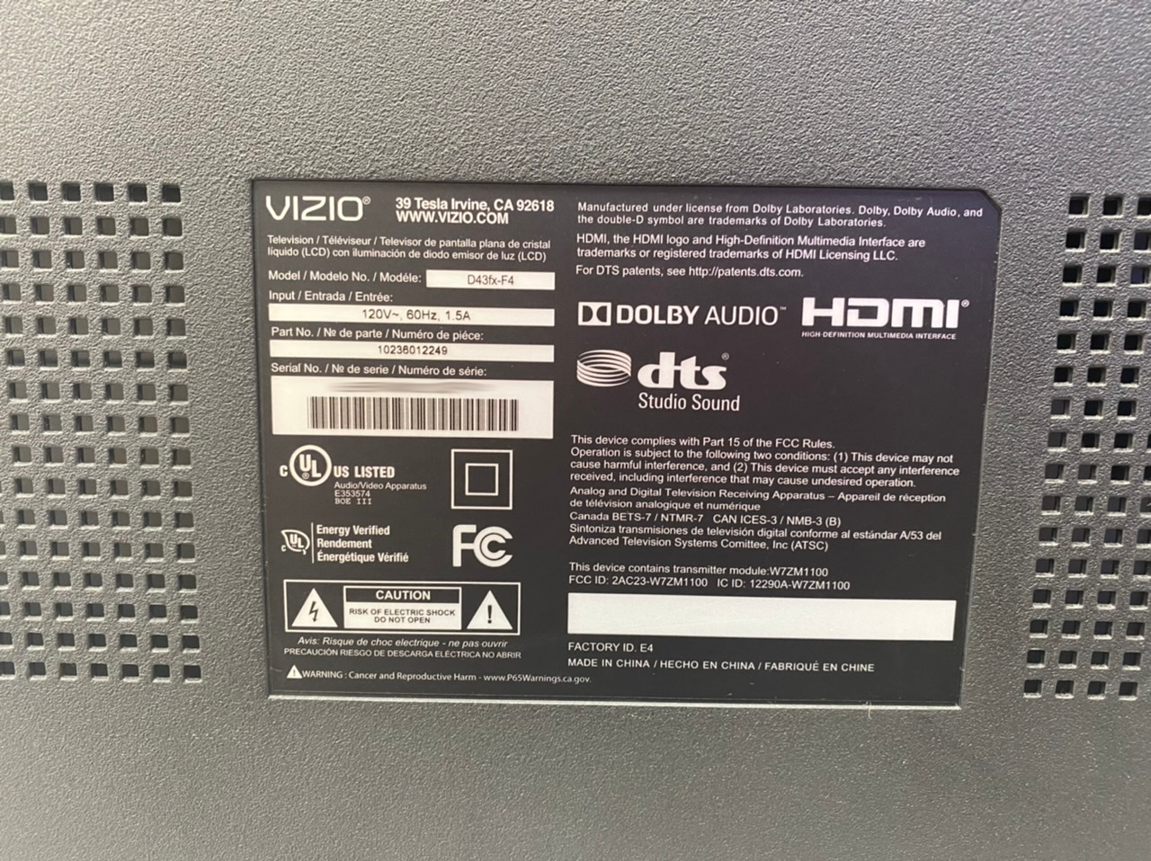 Vizio LED D43FX F4 vizio-led-d43fx-f4