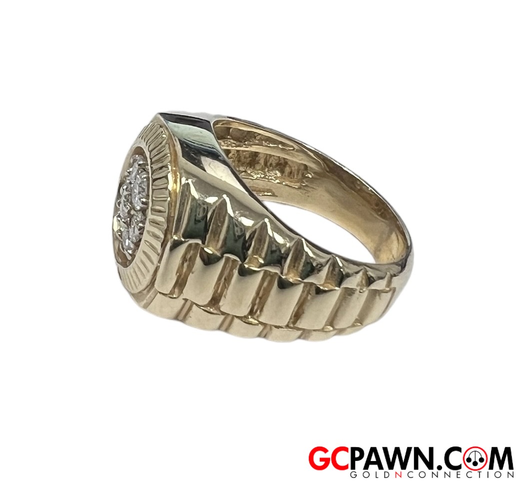 Diamond Men's Cluster ring 10kt Yellow Gold-img-1