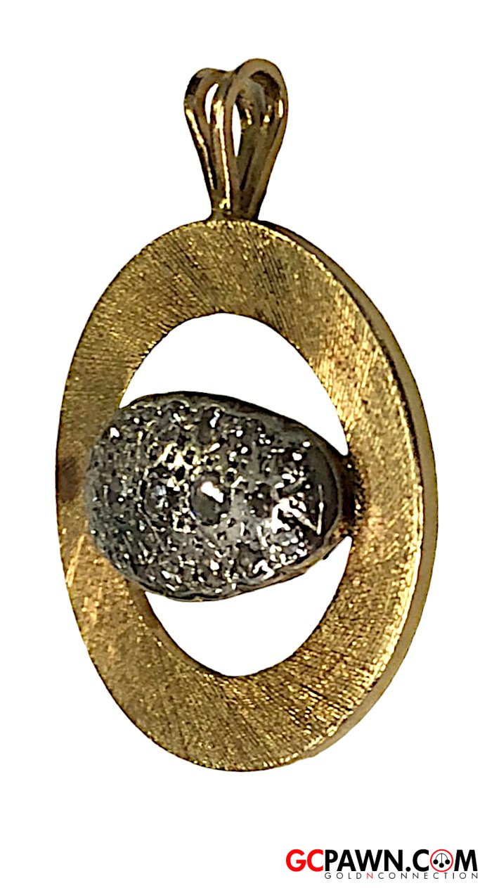 Unisex Pendant 14kt Yellow and White Gold-img-1