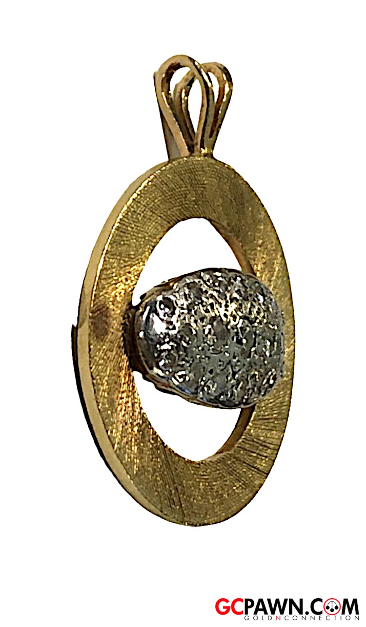 Unisex Pendant 14kt Yellow and White Gold-img-2