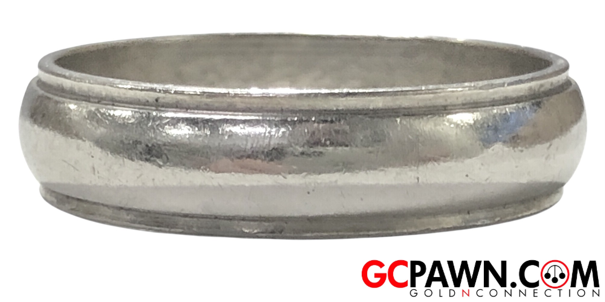 Men's Wedding band 14kt White Gold-img-0