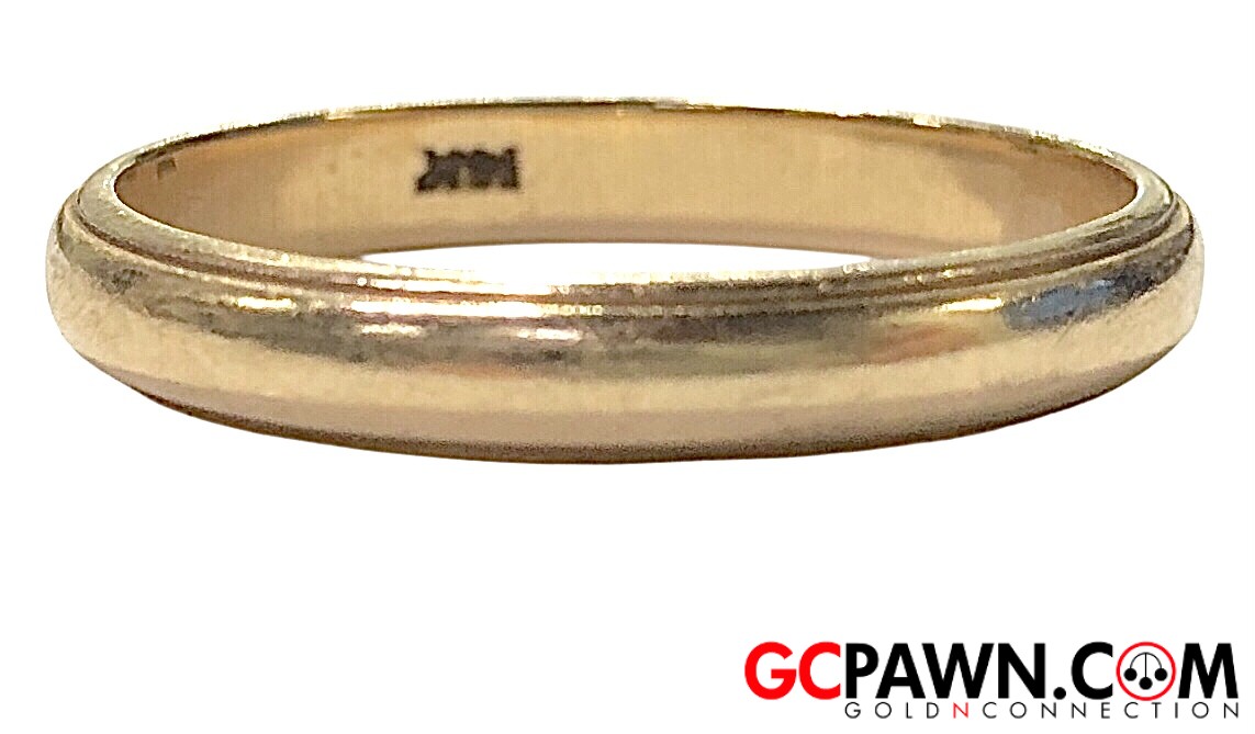 4mm Men's Wedding band 14kt Yellow Gold-img-0