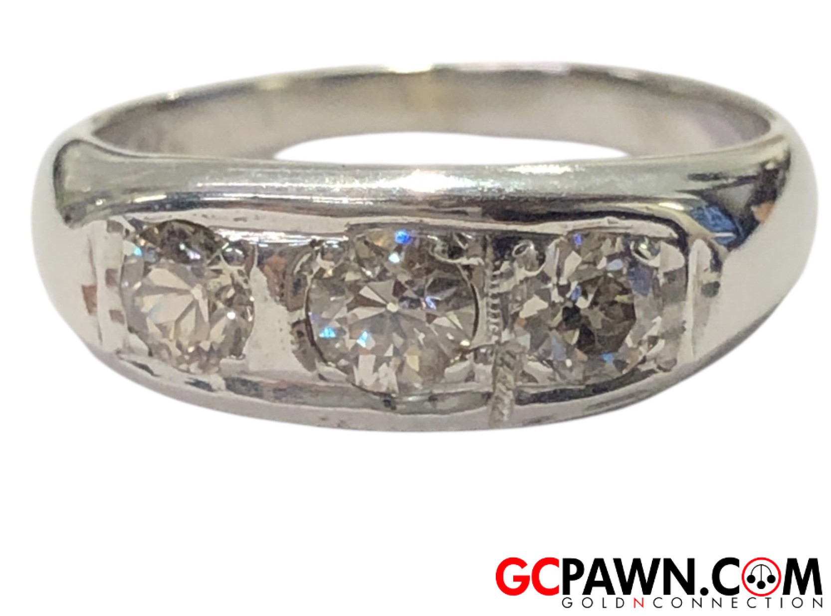 Unisex Wedding band 14kt White Gold-img-0