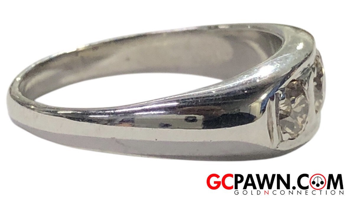 Unisex Wedding band 14kt White Gold-img-1