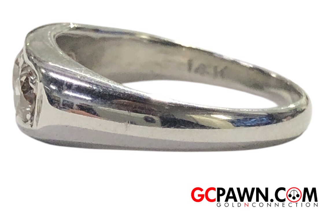 Unisex Wedding band 14kt White Gold-img-2