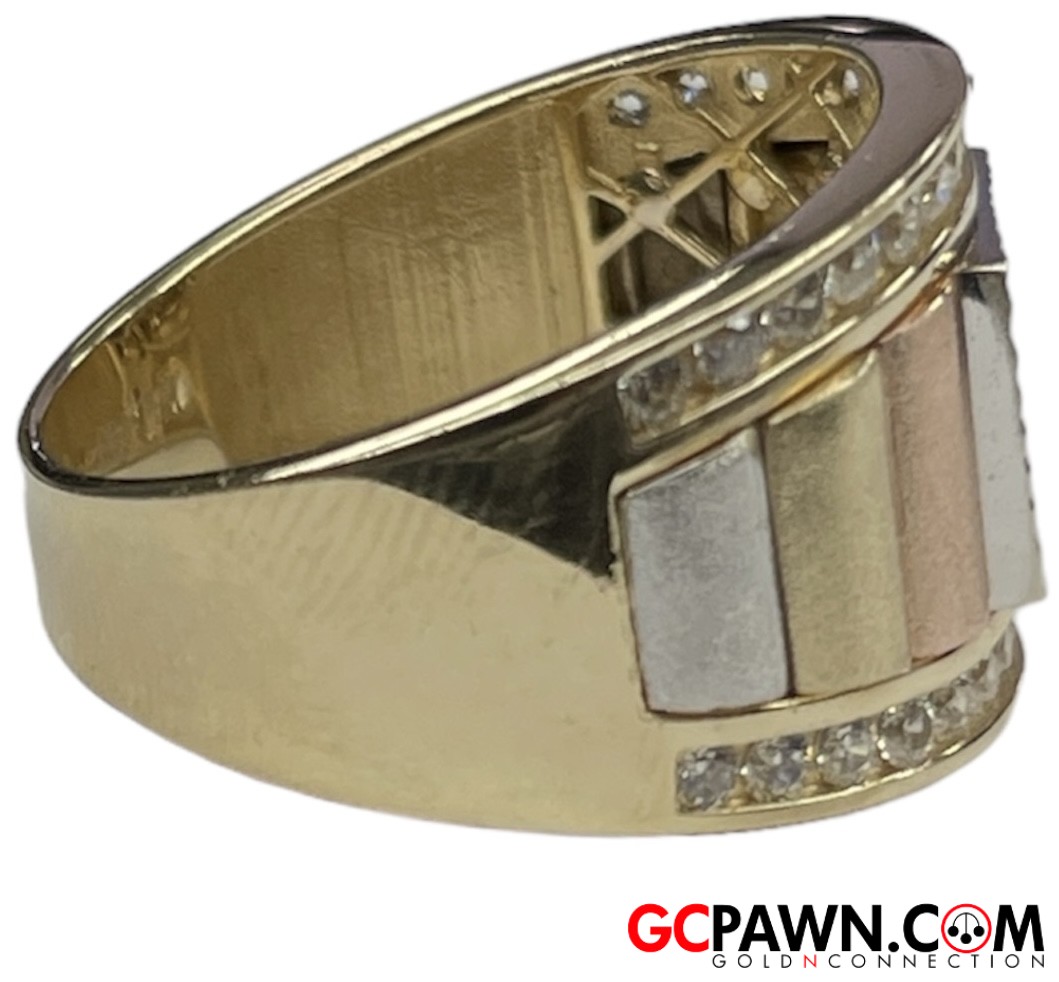 Ehc White Cluster ring 14kt Yellow Cluster Rings at GunBroker 1060245849