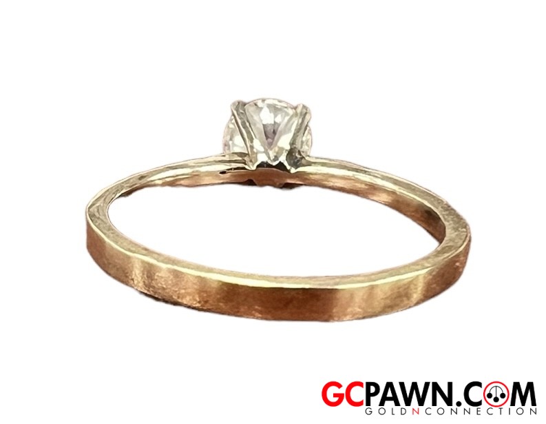 Diamond Women's Solitaire ring 14kt Yellow Gold-img-2