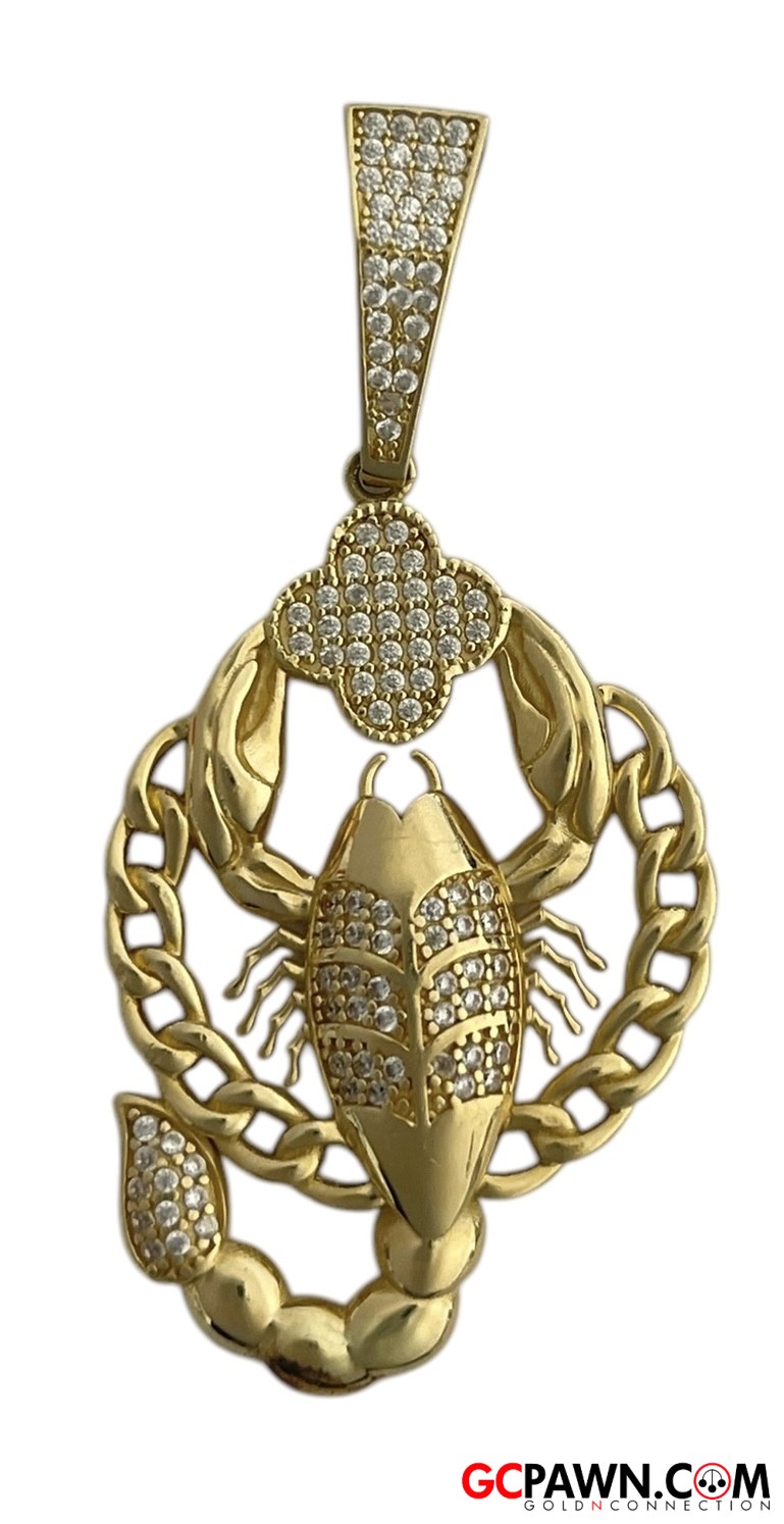 Cubic Zirconia Unisex Charm 14kt Yellow Gold-img-0