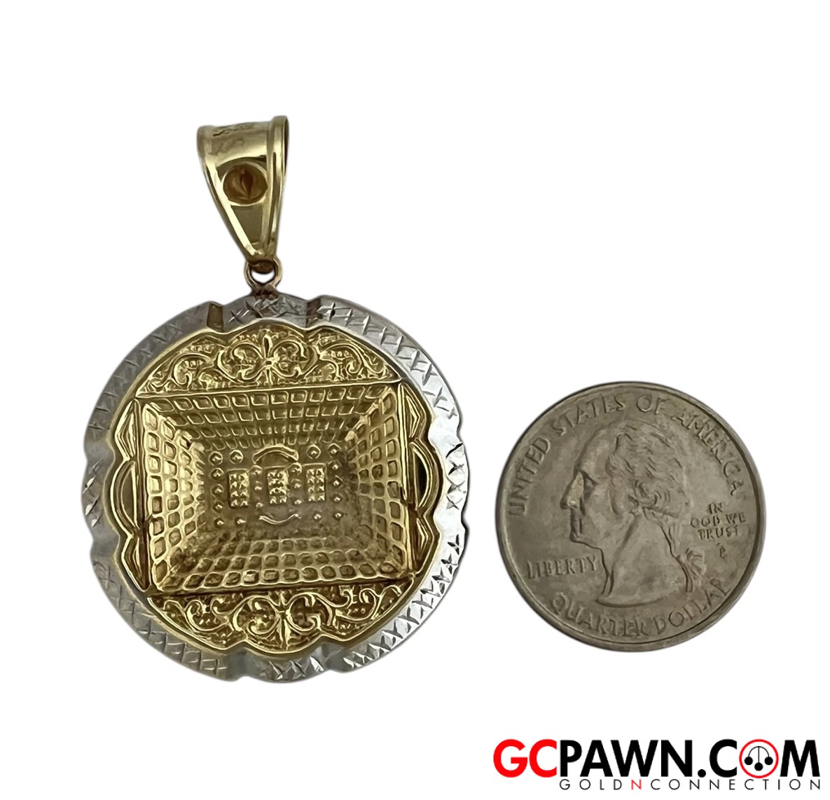 Unisex Pendant 10kt Yellow and White Gold-img-1