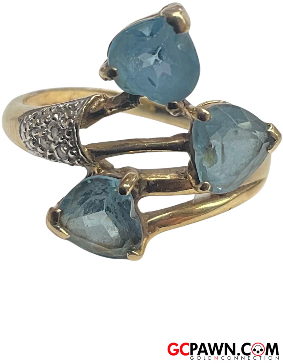 Unisex Cluster ring 14kt Yellow Gold-img-0