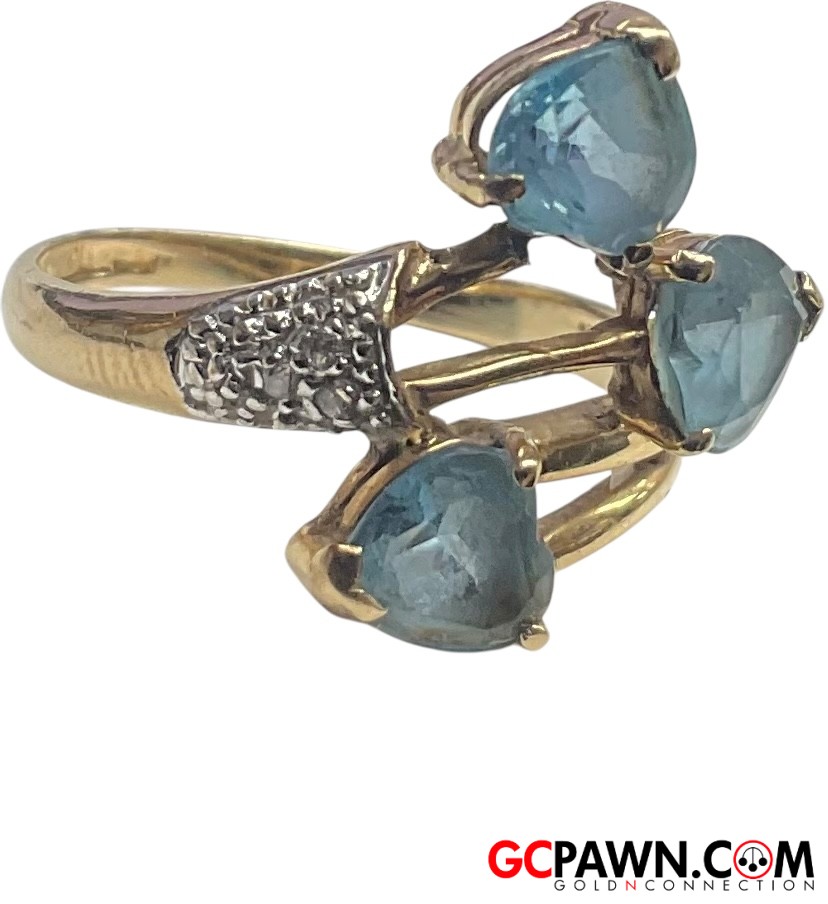 Unisex Cluster ring 14kt Yellow Gold-img-1