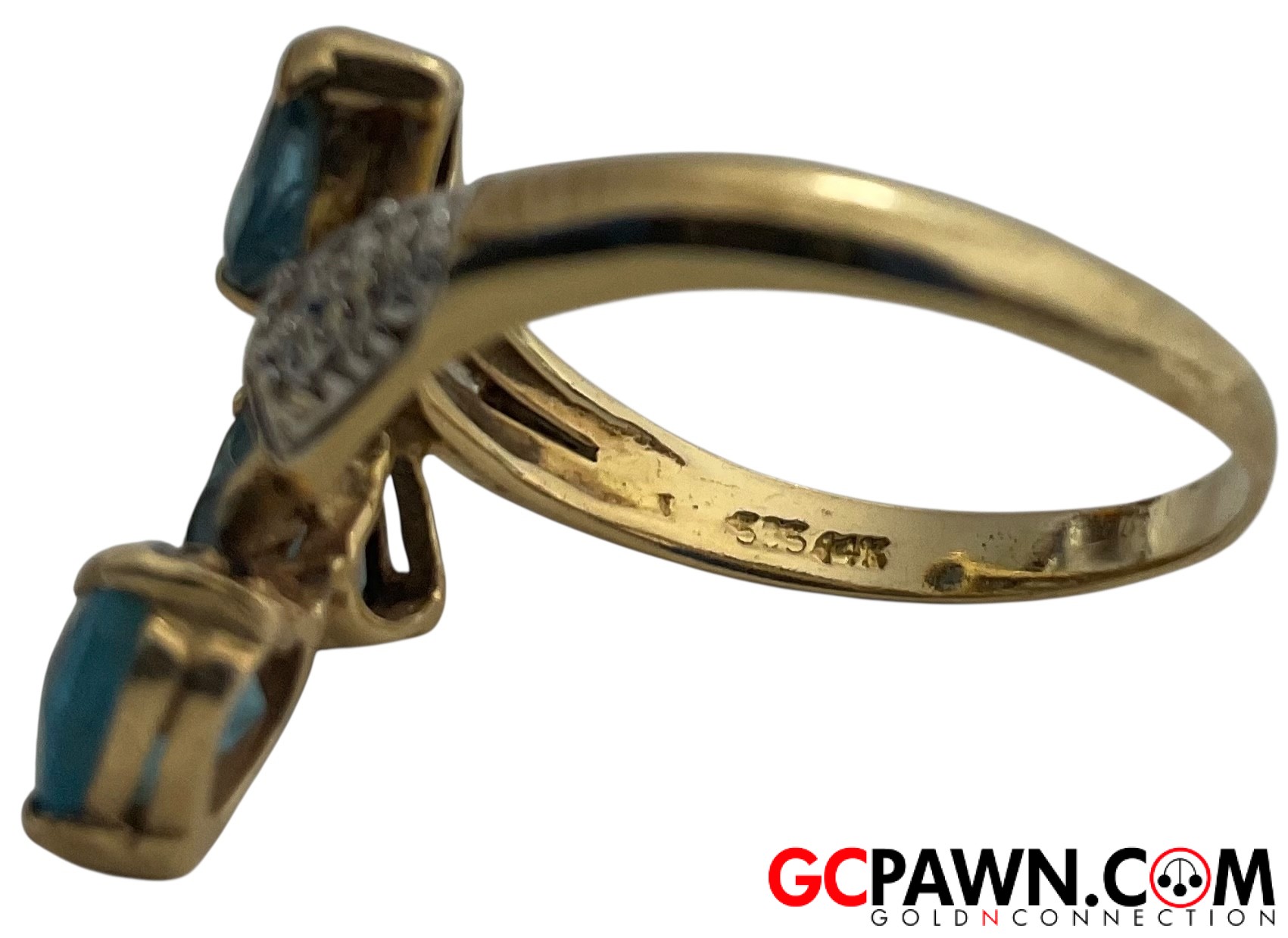 Unisex Cluster ring 14kt Yellow Gold-img-2