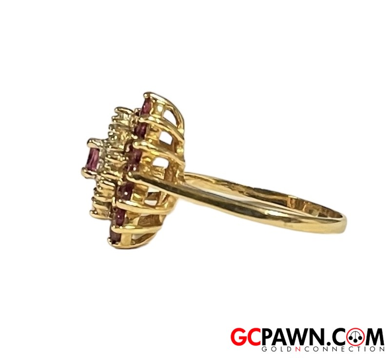 Women's Cluster ring 10kt Yellow Gold-img-1