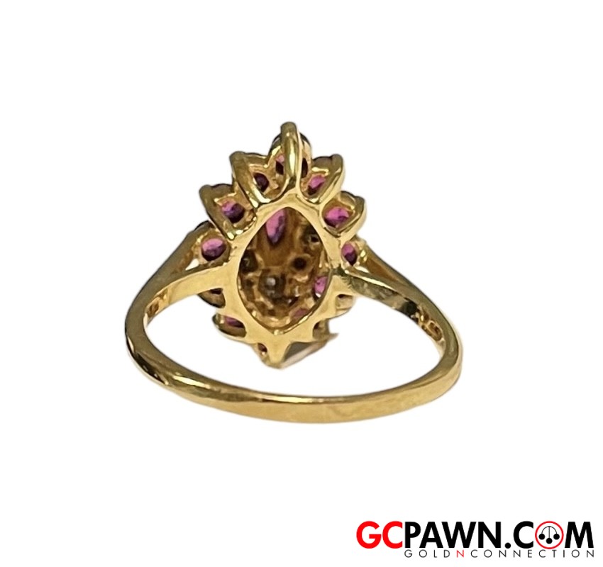 Women's Cluster ring 10kt Yellow Gold-img-2