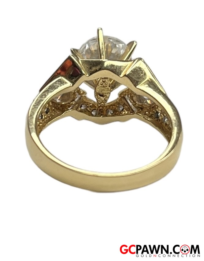 1 Unisex Cluster ring 14kt Yellow Gold-img-2