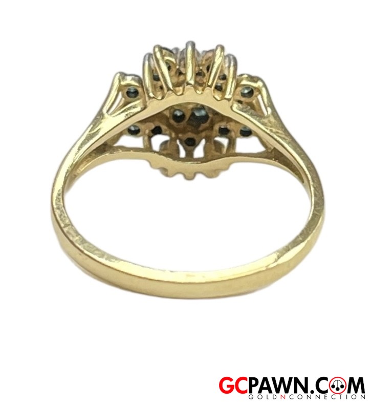 .65 Unisex Cluster ring 14kt Yellow Gold-img-2
