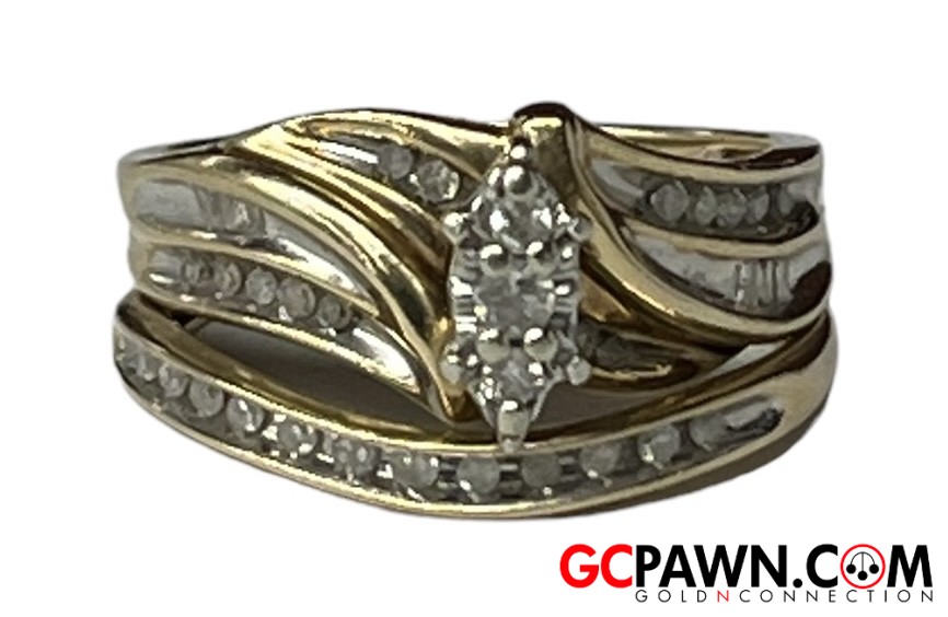 Diamond Women's Wedding set 10kt Yellow Gold-img-0
