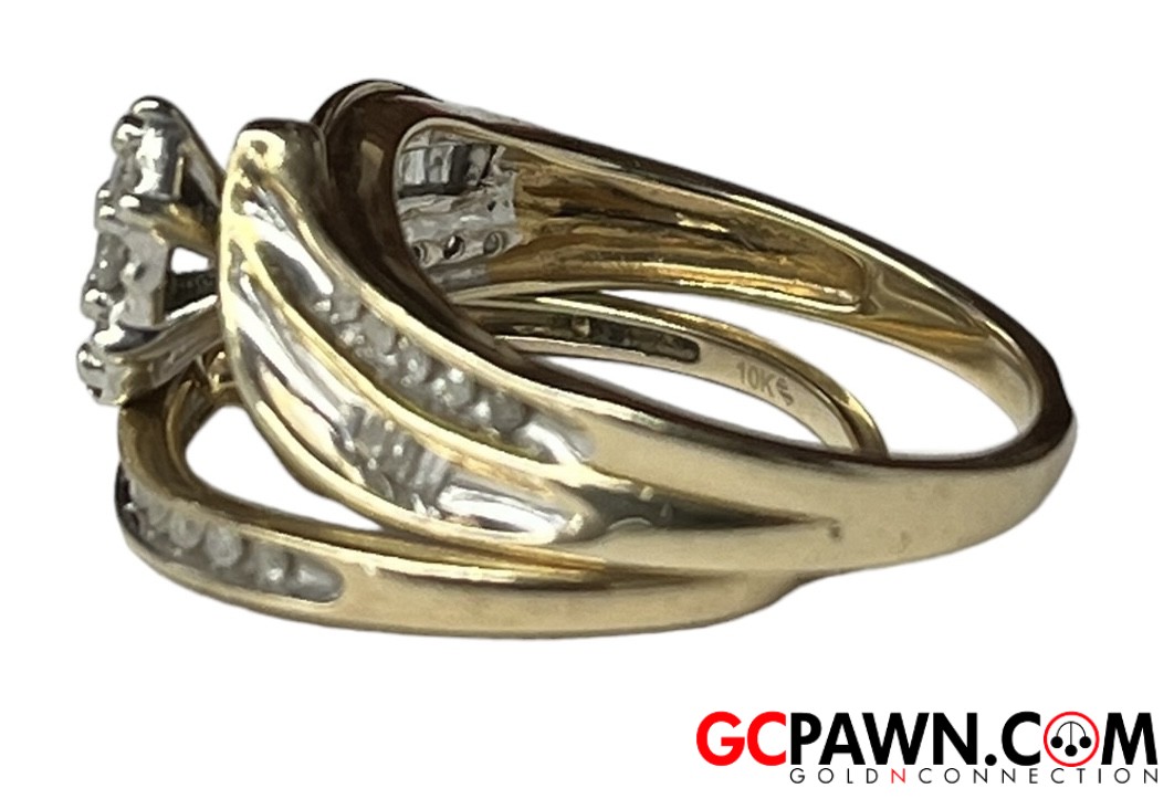 Diamond Women's Wedding set 10kt Yellow Gold-img-1