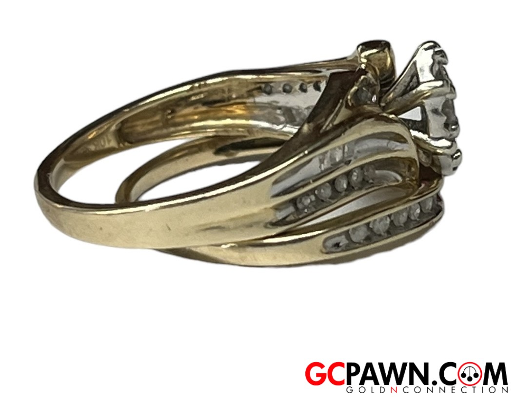 Diamond Women's Wedding set 10kt Yellow Gold-img-2