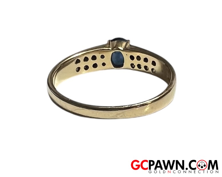 Sapphire Unisex Cluster ring 14kt Yellow Gold-img-2