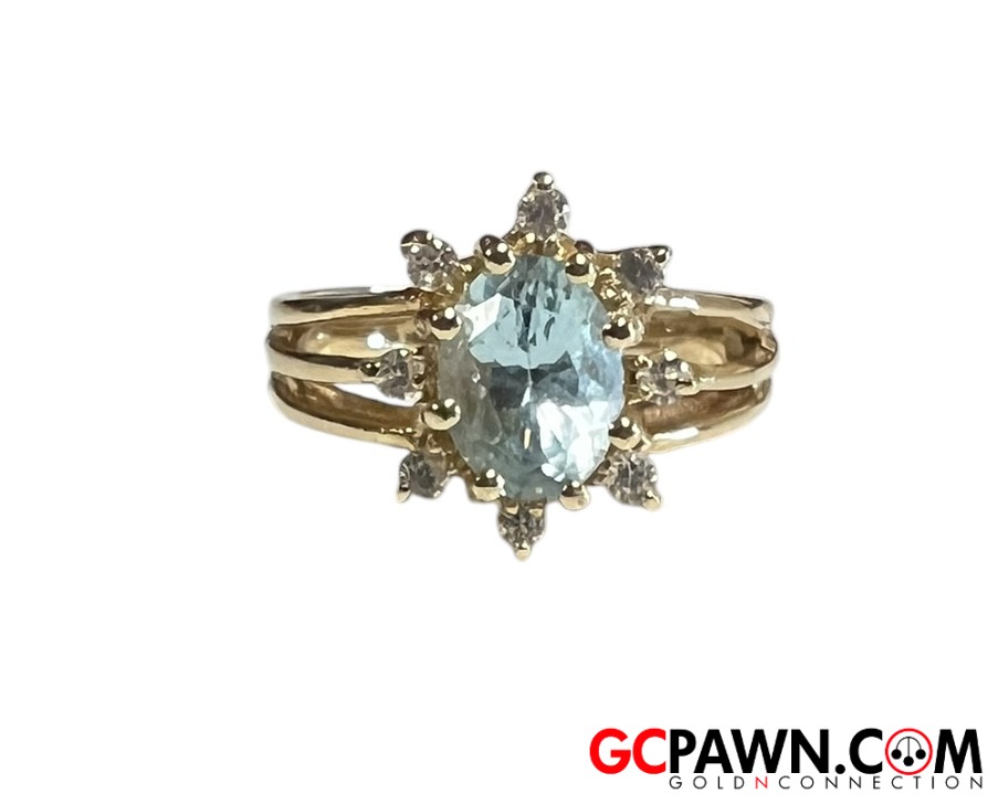 1 Women's Cluster ring 14kt Yellow Gold-img-0