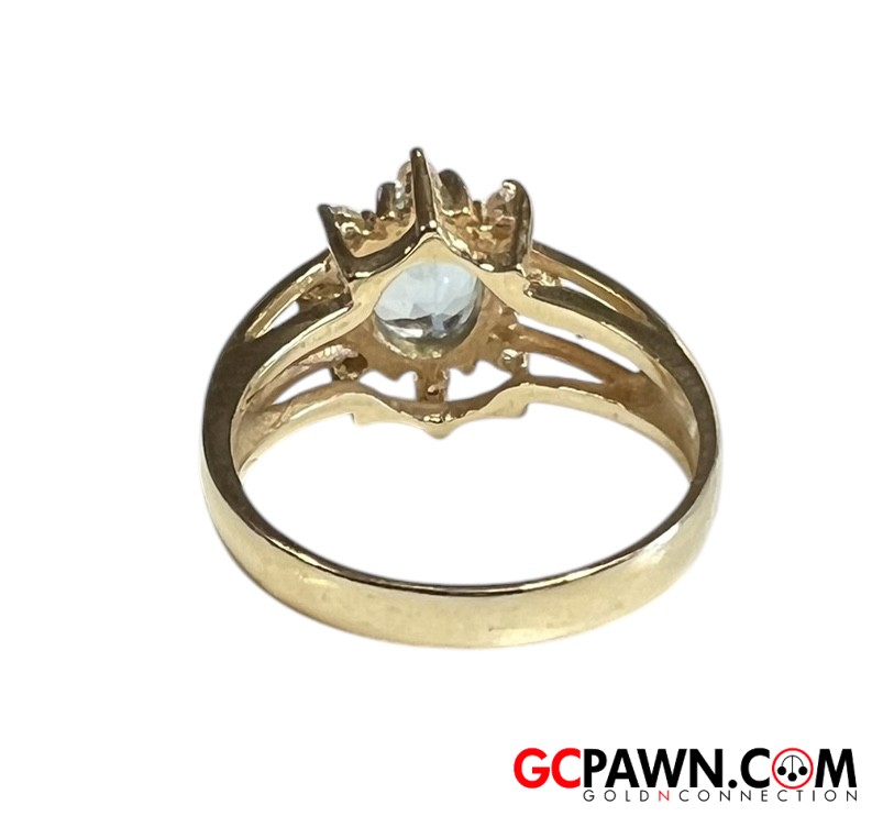 1 Women's Cluster ring 14kt Yellow Gold-img-2