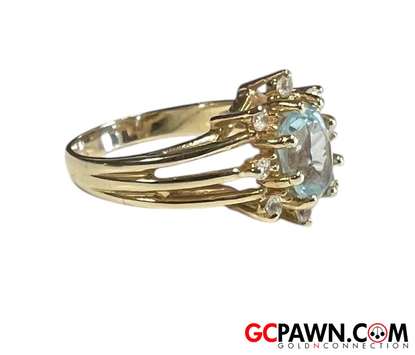 1 Women's Cluster ring 14kt Yellow Gold-img-3