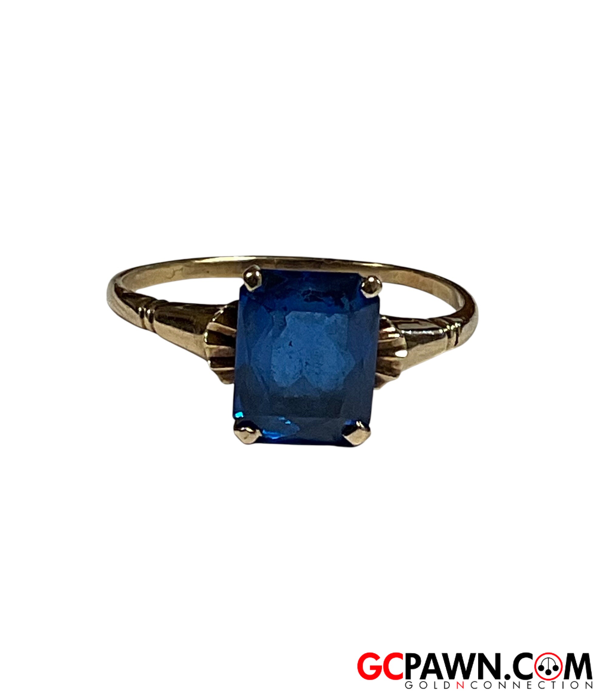Unisex Solitaire ring 10kt Yellow Gold-img-0