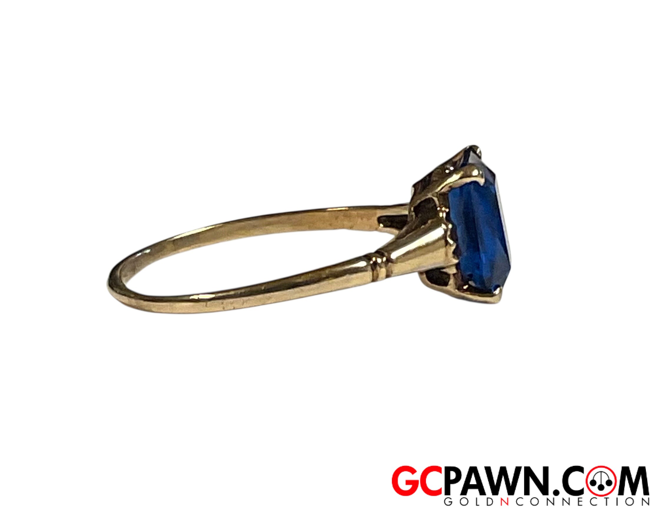 Unisex Solitaire ring 10kt Yellow Gold-img-3