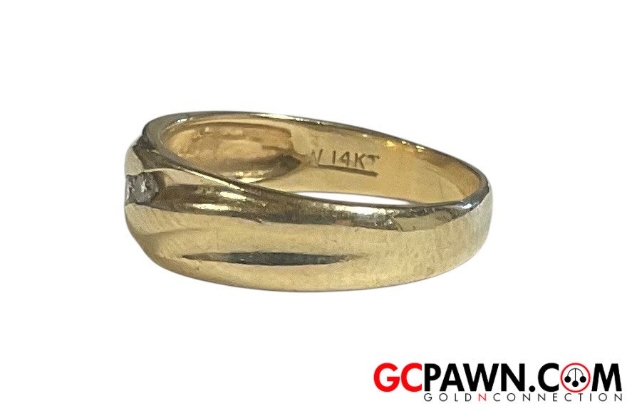 Unisex Wedding band 14kt Yellow Gold-img-1