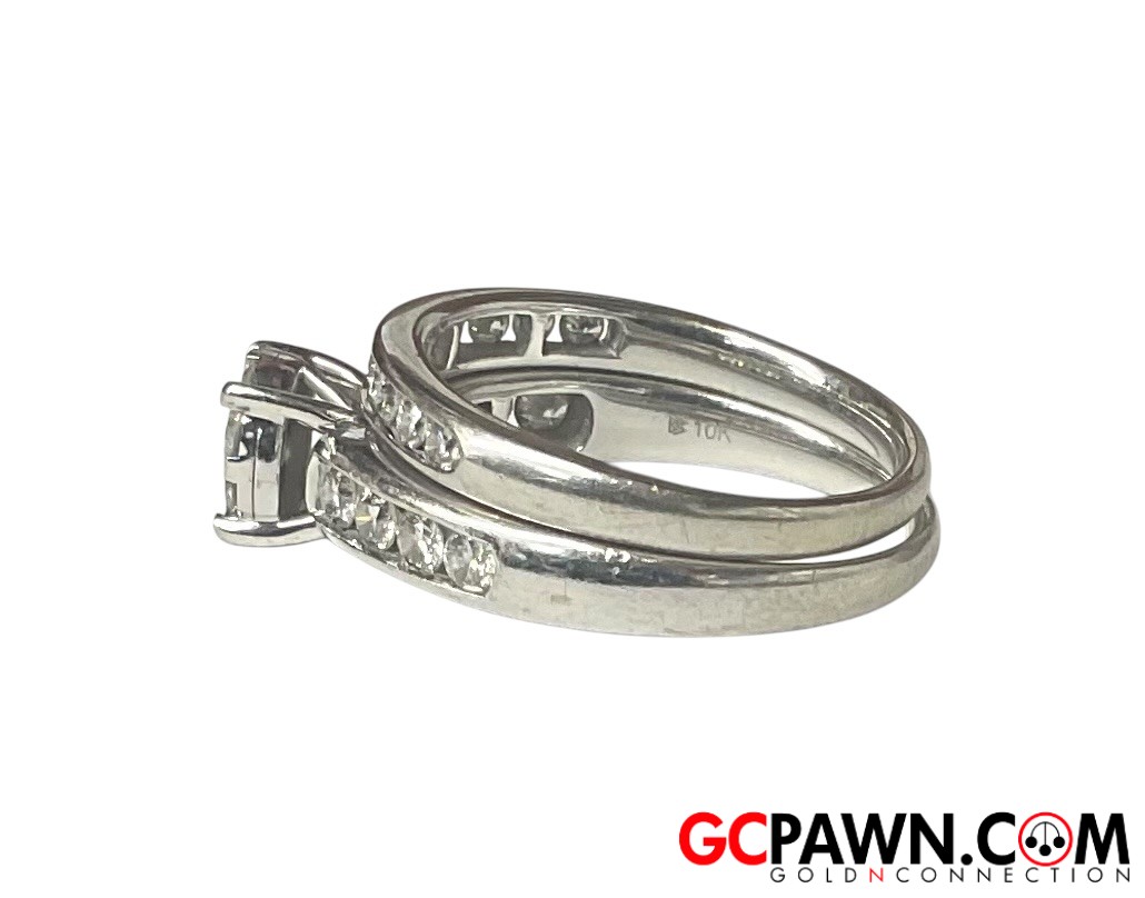 Unisex Wedding set 10kt White Gold-img-1