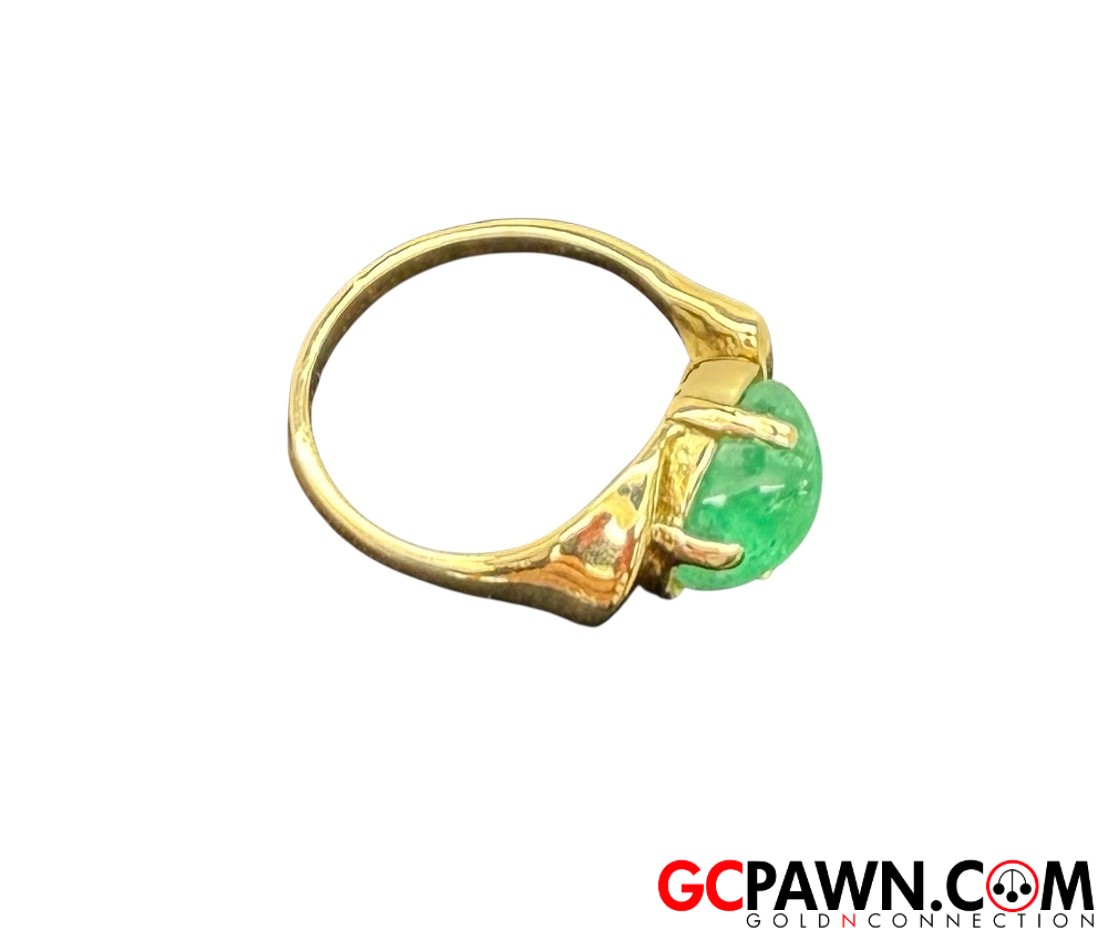 Green Women's Cluster ring 18kt Yellow Gold-img-2