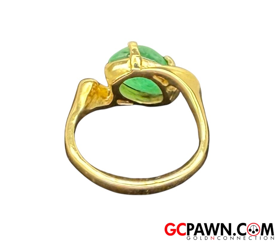 Green Women's Cluster ring 18kt Yellow Gold-img-3