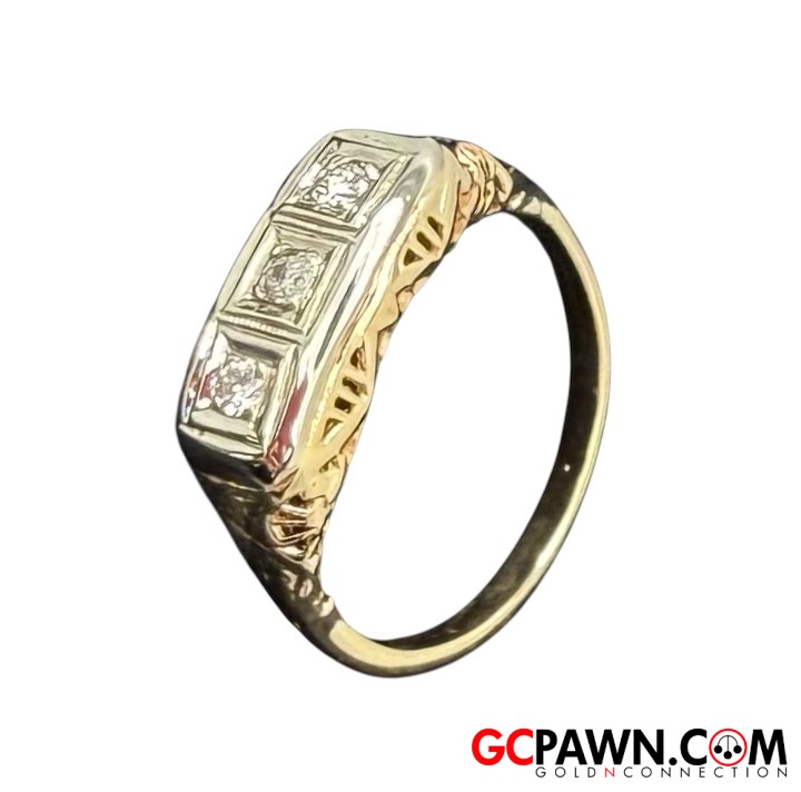 Clear Women's Cluster ring 14kt Yellow Gold-img-0
