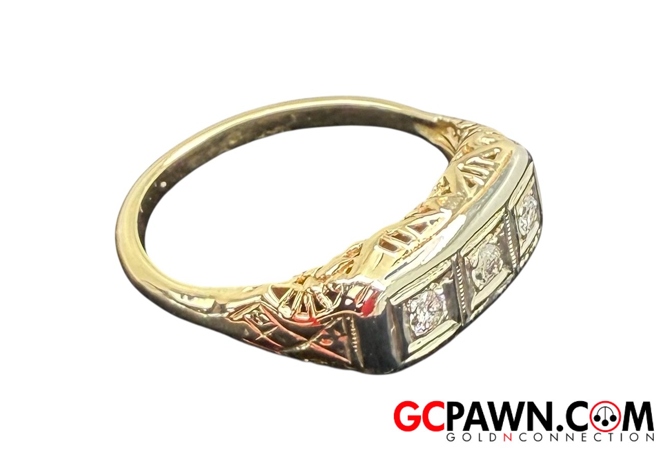 Clear Women's Cluster ring 14kt Yellow Gold-img-2