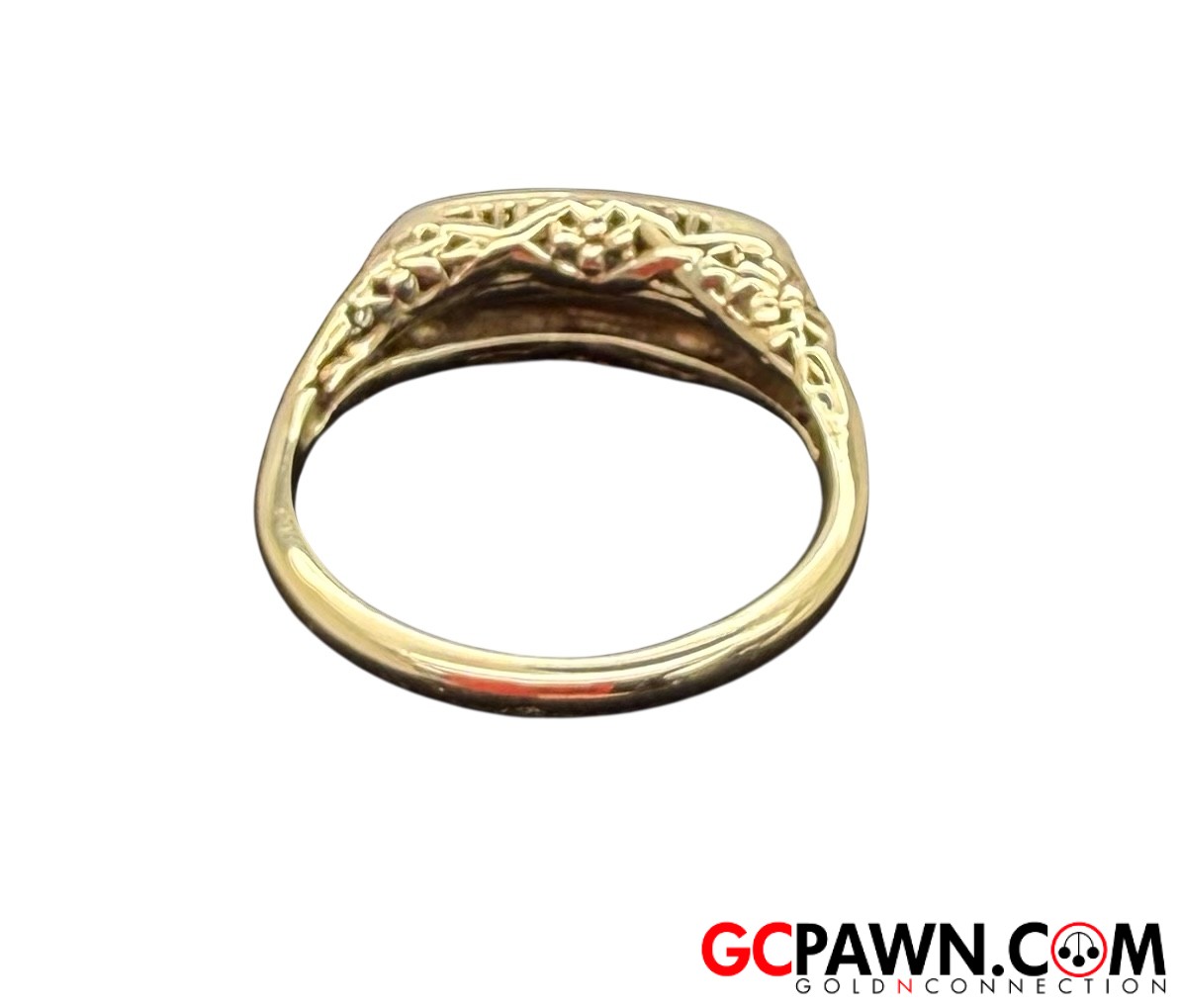 Clear Women's Cluster ring 14kt Yellow Gold-img-3
