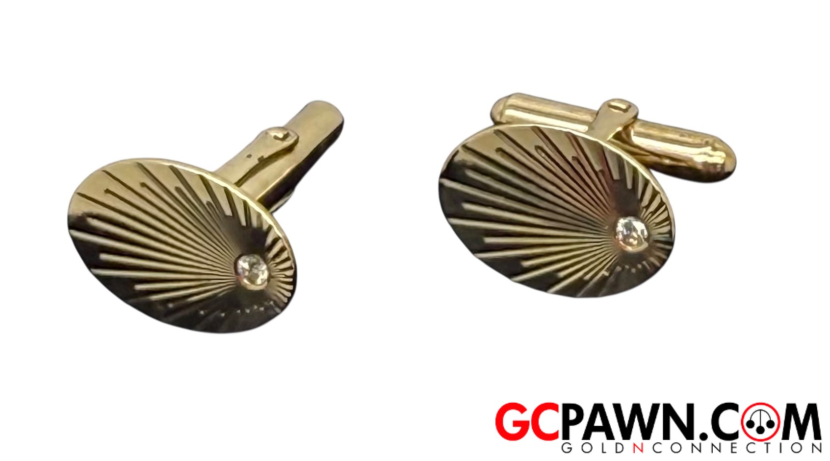 2 Men's Cufflinks 14kt Yellow Gold-img-0