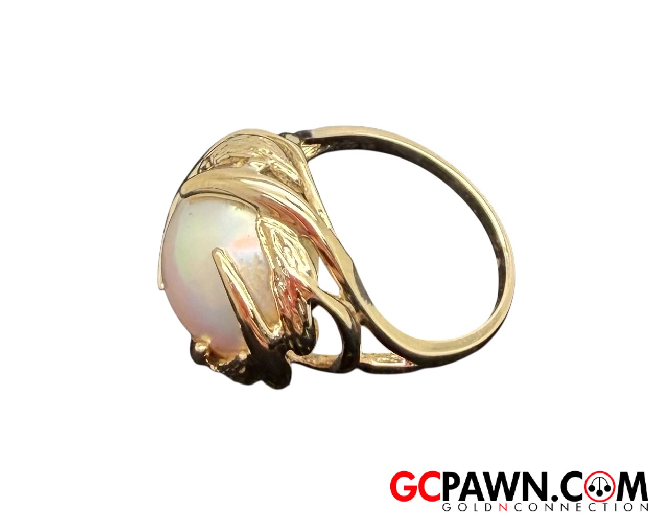 Pearl Women's Fashion Ring 14kt Yellow Gold-img-2