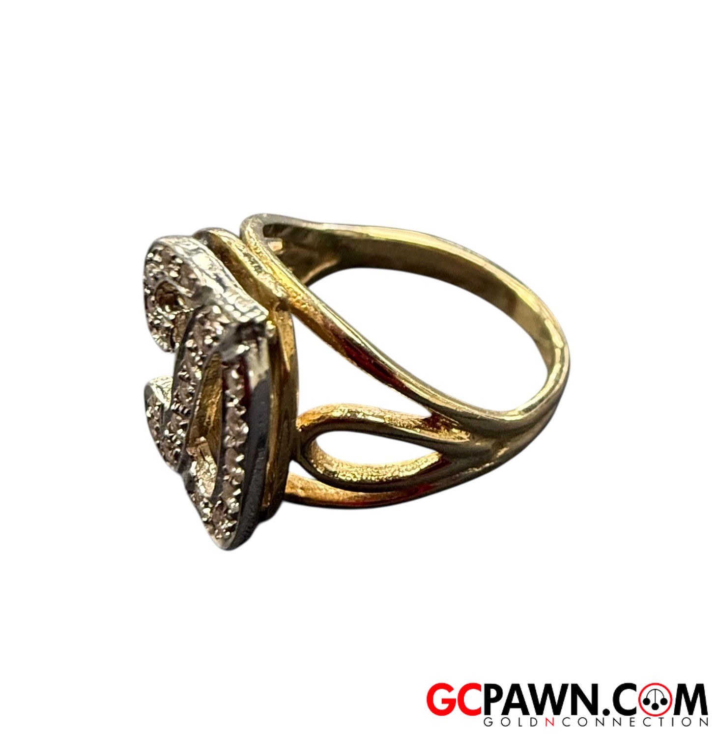Women's Initial ring 14kt Yellow Gold-img-2