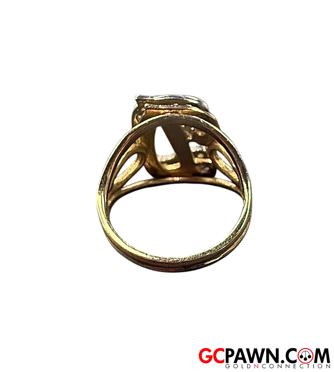 Women's Initial ring 14kt Yellow Gold-img-3