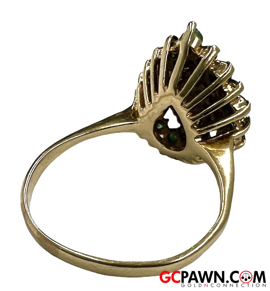 Women's Cluster ring 14kt Yellow Gold-img-2