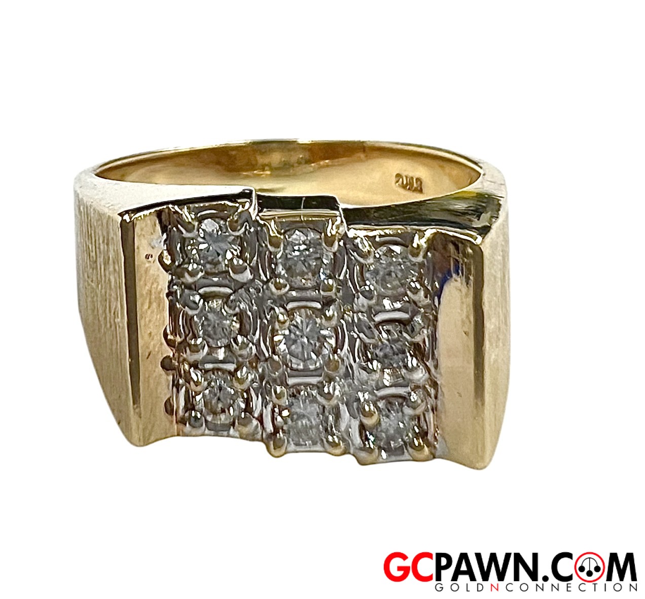 Men's Cluster ring 14kt Yellow Gold-img-0