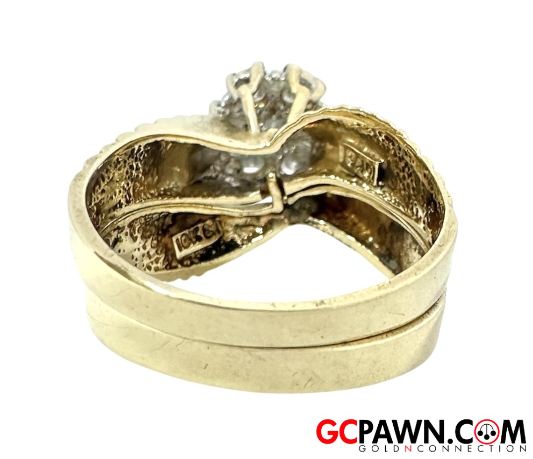 Diamond Women's Cluster ring 10kt Yellow Gold-img-2