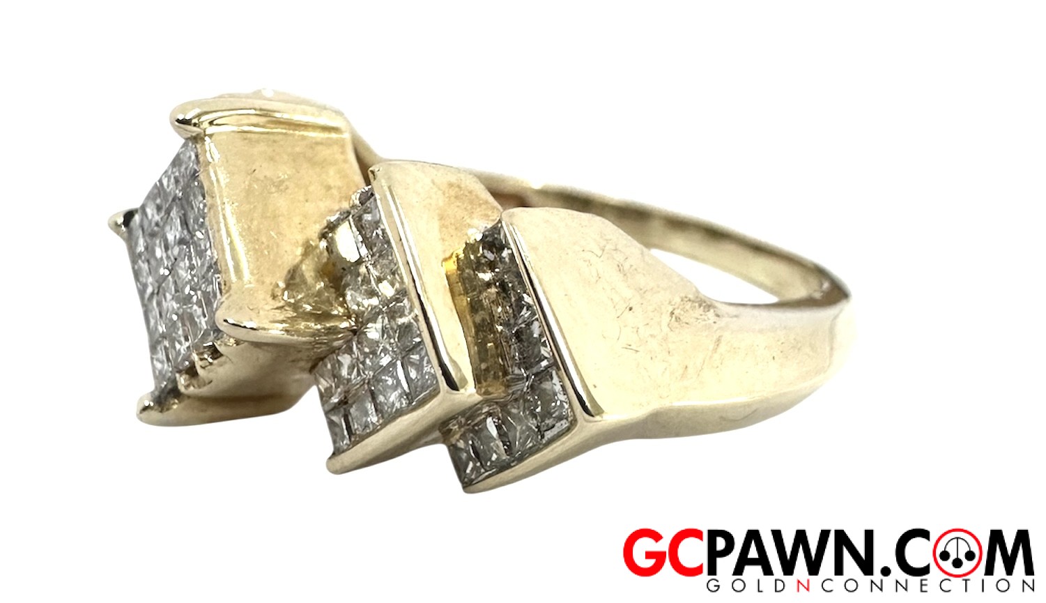 Women's Cluster ring 14kt Yellow Gold-img-1