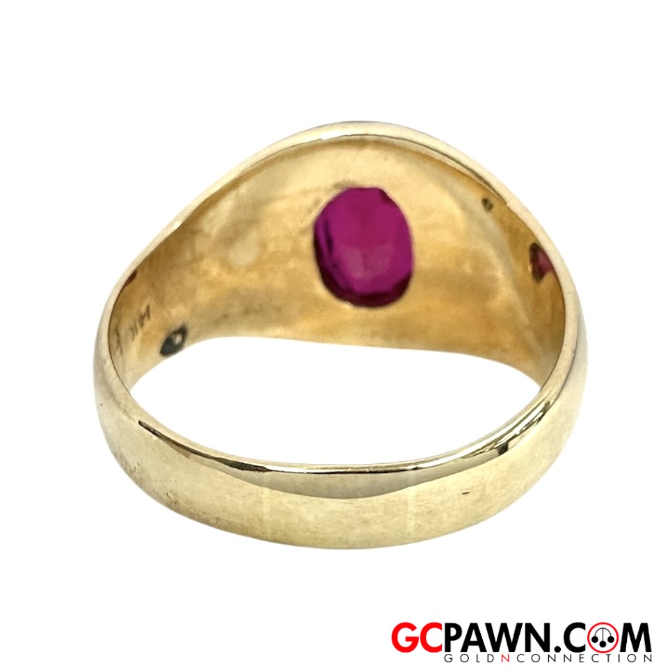 Unisex Solitaire ring 14kt Yellow Gold-img-2