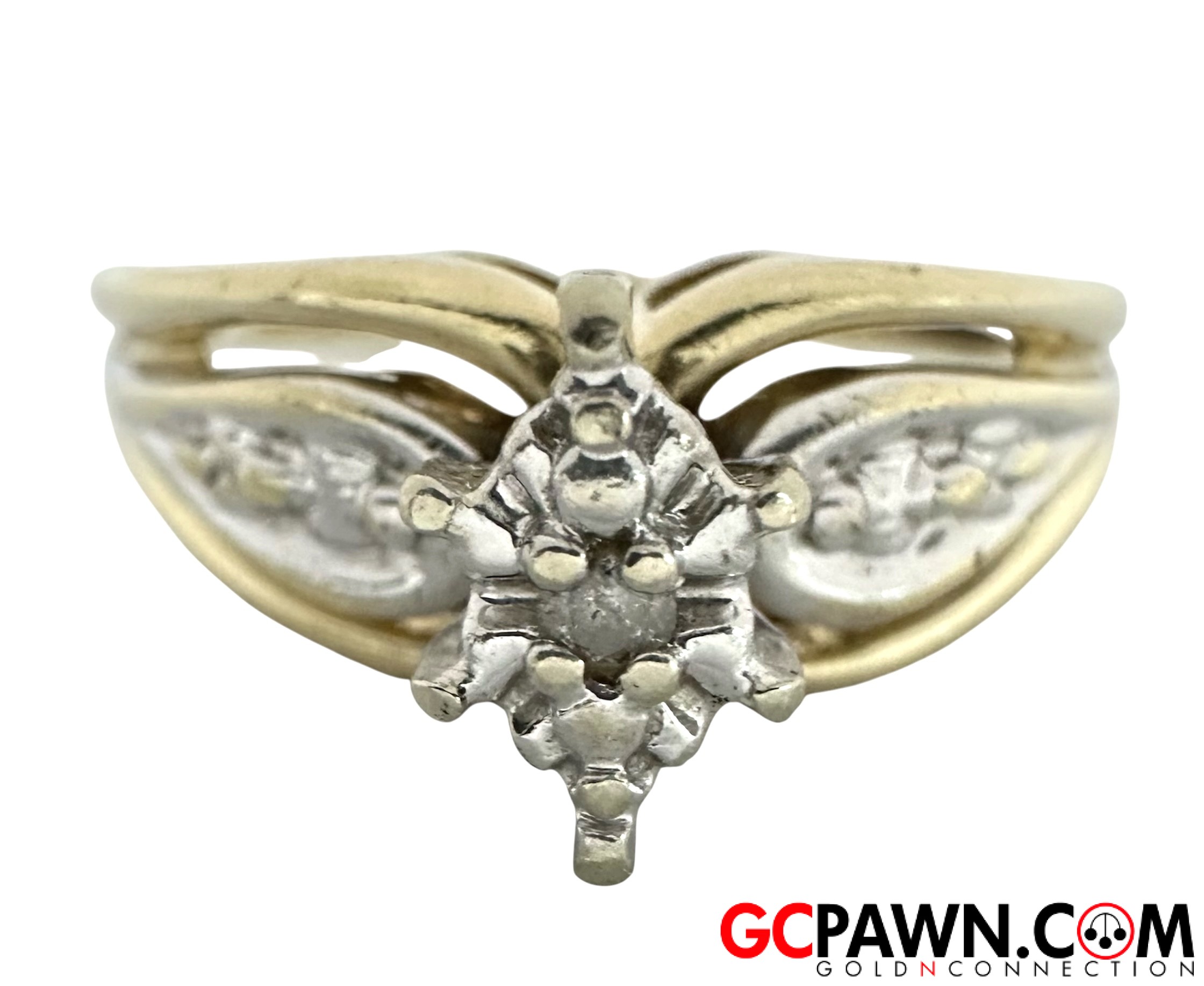 Diamond Women's Solitaire ring 10kt Yellow and White Gold-img-0