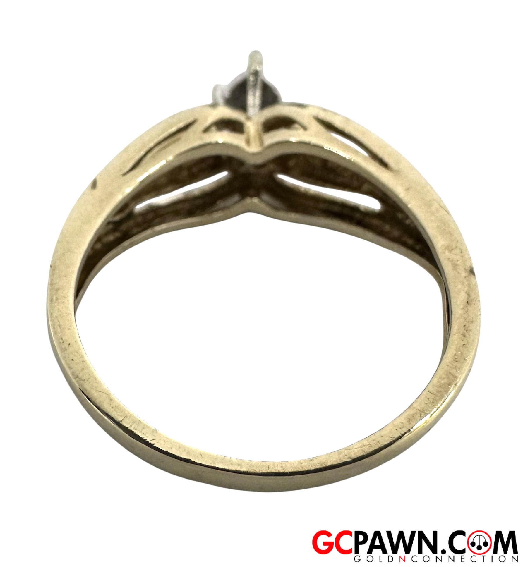 Diamond Women's Solitaire ring 10kt Yellow and White Gold-img-2