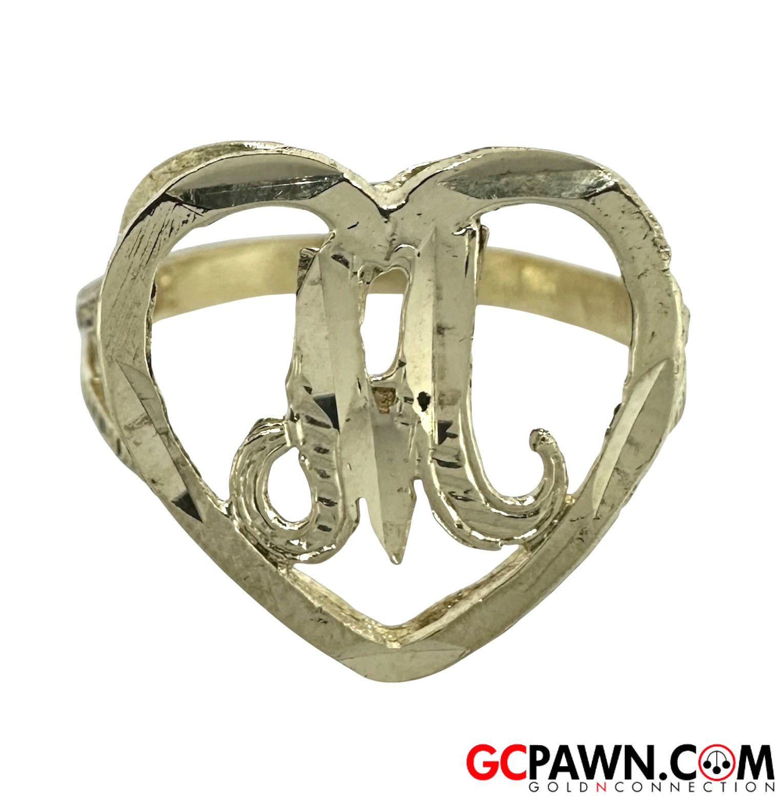 Women's Initial ring 10kt Yellow Gold-img-0