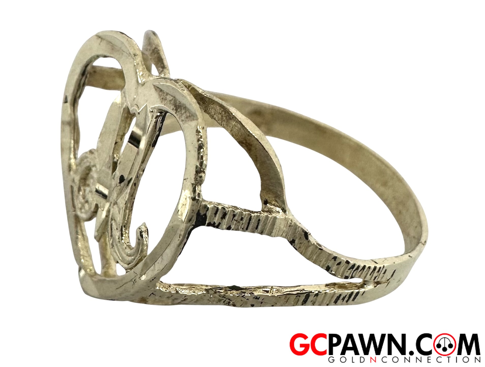 Women's Initial ring 10kt Yellow Gold-img-1